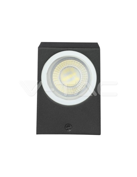V-TAC VT-7651 7510 Ampoule murale à LED carrée GU10 (Max 35W) Couleur Noir IP44