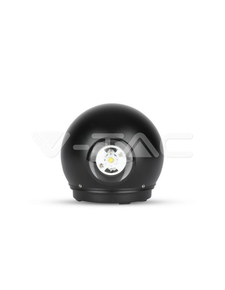V-TAC VT-836 8303 LED Spherical Wall Lamp 6W Dual Light Beam Black Colour 3000K IP65