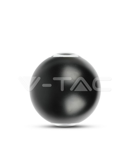 V-TAC VT-836 8303 LED Sferische Wandlamp 6W Dual Light Beam Zwart Kleur 3000K IP65