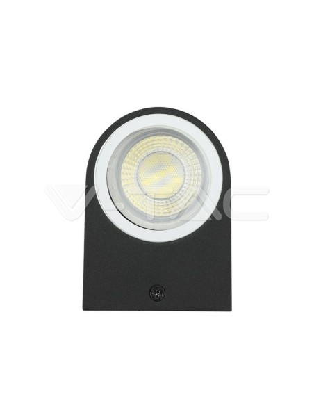 V-TAC VT-7651 7508 Runde LED-Wandleuchte GU10 (Max 35W) Farbe Schwarz IP44