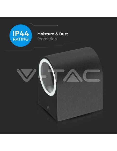 V-TAC VT-7651 7508 Round LED Wall Light Bulb GU10 (Max 35W) Colour Black IP44