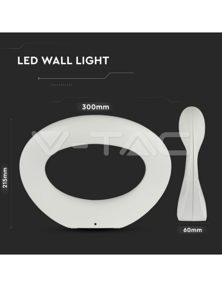 V-TAC VT-811 8307 LED Round Wall Lamp 10W White Colour 3000K IP20