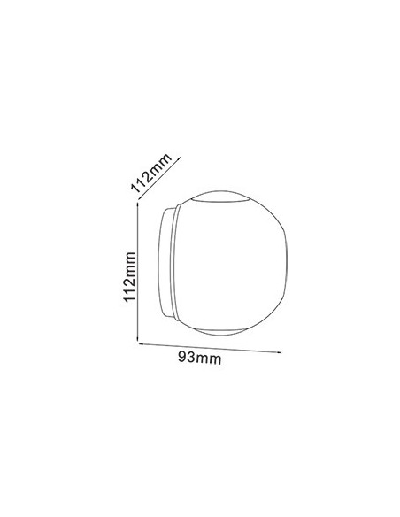 V-TAC VT-836 8301 Lampe murale sphérique à LED 6W à double faisceau lumineux 3000K blanc IP65
