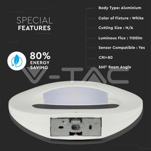 V-TAC VT-811 8308 Aplique LED redondo...