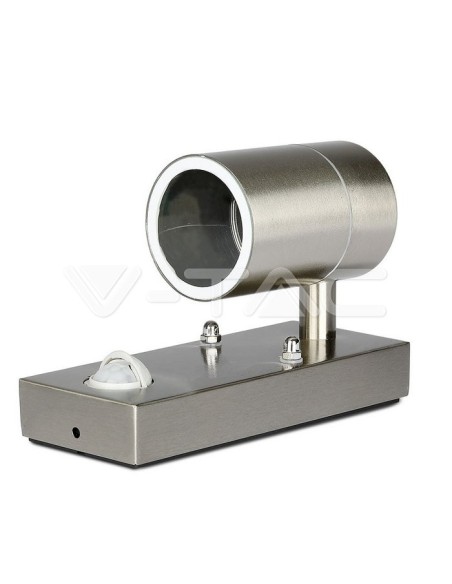 V-TAC VT-7621PIR 7502 LED-Wandleuchte GU10 (Max 35W) mit PIR-Sensor Metall Farbe IP44