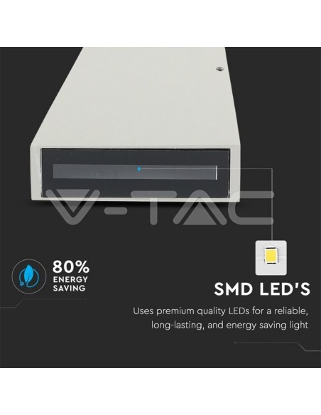 V-TAC VT-826 8299 LED Wandlamp 6W Dubbele Lichtbundel Grijze Kleur 3000K IP65