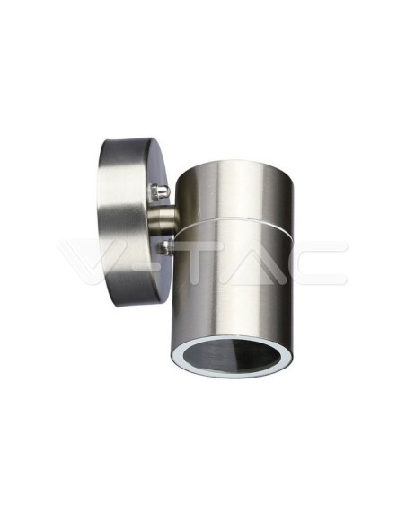 V-TAC VT-7621 7501 Portafaretto LED da Muro Rotondo GU10 (Max 35W) Colore Metallico IP44