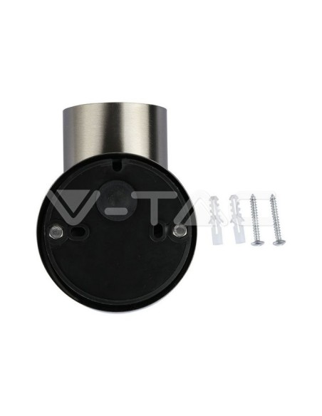 V-TAC VT-7621 7501 Portafaretto LED da Muro Rotondo GU10 (Max 35W) Colore Metallico IP44