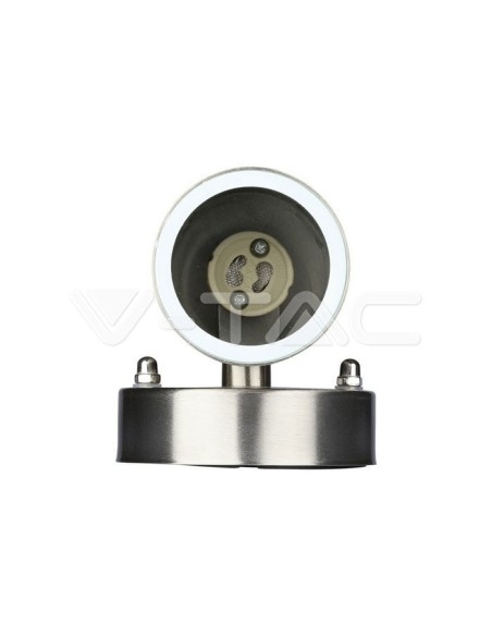 V-TAC VT-7621 7501 Portafaretto LED da Muro Rotondo GU10 (Max 35W) Colore Metallico IP44