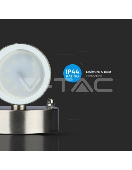 V-TAC VT-7621 7501 Round LED Wall Light Bulb GU10 (Max 35W) Metal Colour IP44