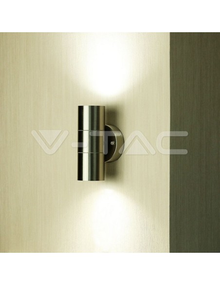 V-TAC VT-7622 7500 Runde LED-Wandleuchte 2 GU10 (Max 2*35W) Farbe Grau IP44