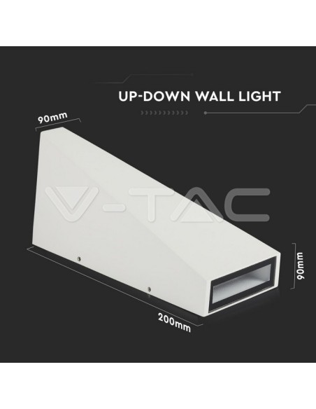 V-TAC VT-826 8296 Lámpara de pared LED 6W Doble haz de luz Blanco 4000K IP65