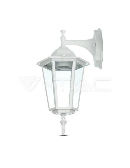 V-TAC VT-750 7069 Lanterne murale LED avec douille E27 (Max 60W) douille descendante Blanc IP44