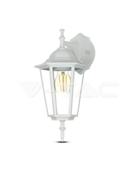V-TAC VT-750 7069 LED Lantern Wall Lamp with E27 Lampholder (Max 60W) Downward Lampholder White IP44