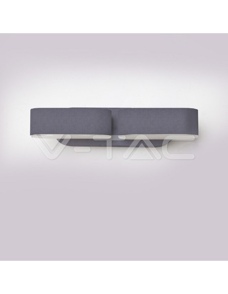 V-TAC VT-814 8294 Applique murale ovale à LED 12W Gris avec double tête rotative 3000K IP65