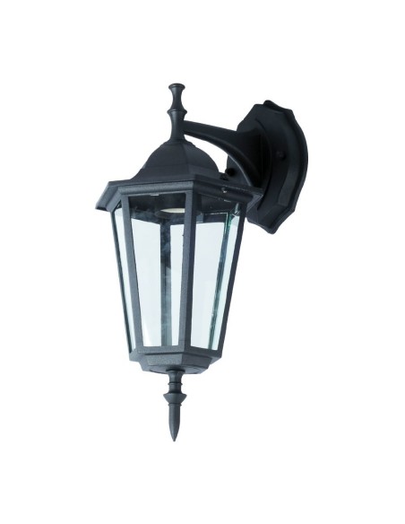 V-TAC VT-750 7068 LED Lantern Wall Lamp with E27 Lampholder (Max 60W) Downward Lampholder Colour Black IP44