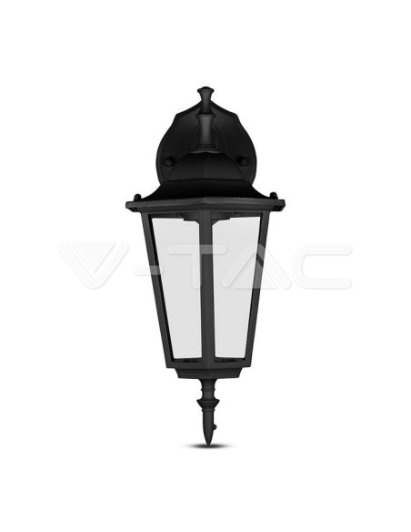 V-TAC VT-750 7068 LED Lantern Wall Lamp with E27 Lampholder (Max 60W) Downward Lampholder Colour Black IP44