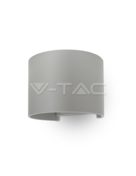 V-TAC VT-756 7083 Abgerundete LED-Wandleuchte Doppel-LED COB 6W Satin Grey Farbe Einstellbarer Lichtstrahl 3000K IP65