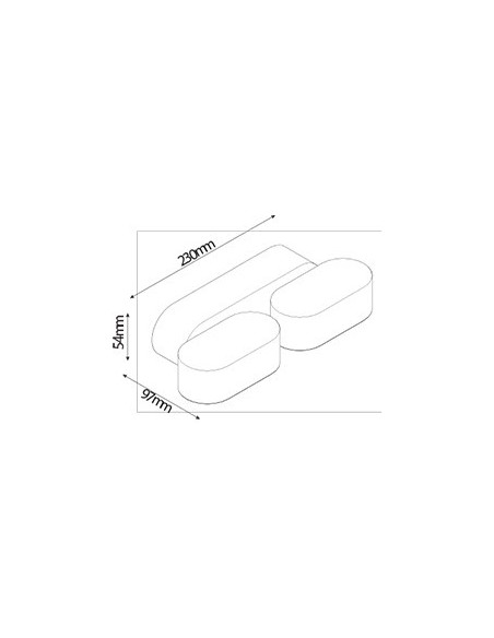 V-TAC VT-814 8293 Ovale LED-Wandleuchte 12W Schwarz mit drehbarem Doppelkopf 3000K IP65