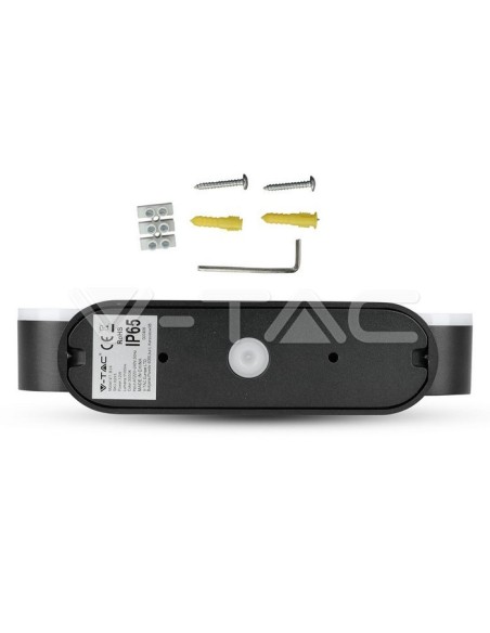 V-TAC VT-814 8293 Aplique LED ovalado 12W Negro con doble cabezal giratorio 3000K IP65