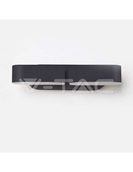 V-TAC VT-814 8293 Lampe murale ovale à LED 12W noire avec double tête rotative 3000K IP65
