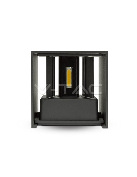 V-TAC VT-759 7087 Square LED Wall Lamp Double LED COB 6W Satin Black Colour Adjustable Light Beam 4000K IP65