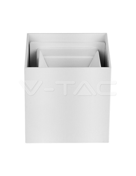 V-TAC VT-759 7088 Quadratische LED-Wandleuchte Doppel-LED COB 6W Satinweiß Farbe Einstellbarer Lichtstrahl 4000K IP65