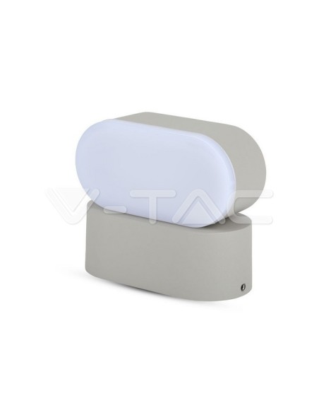 V-TAC VT-816 8291 Lámpara LED de pared ovalada 6W gris con cabezal giratorio 4000K IP65