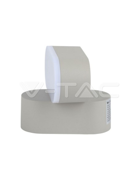 V-TAC VT-816 8291 Lámpara LED de pared ovalada 6W gris con cabezal giratorio 4000K IP65