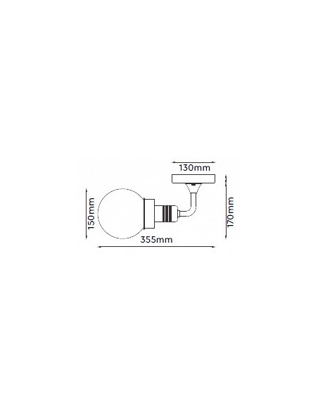 V-TAC VT-720BW 8970 LED-Glaslaterne Wandleuchte mit E27-Fassung Mattschwarz IP65