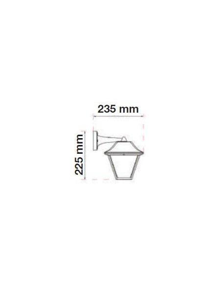 V-TAC VT-843 8686 Lampada LED da Muro a Lanterna in Vetro con Portalampada E27 Colore Nero Opaco IP44
