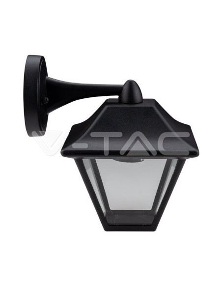 V-TAC VT-843 8686 Lámpara de Pared de Vidrio LED con Porta Bombilla E27 Negro Mate IP44