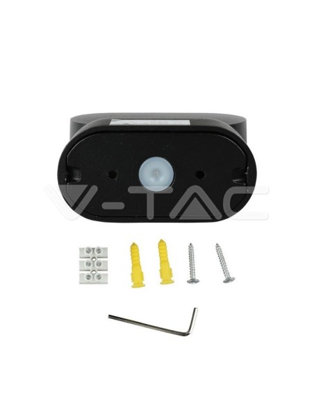 V-TAC VT-816 8289 Lampe murale ovale à LED 6W noire avec tête rotative 4000K IP65
