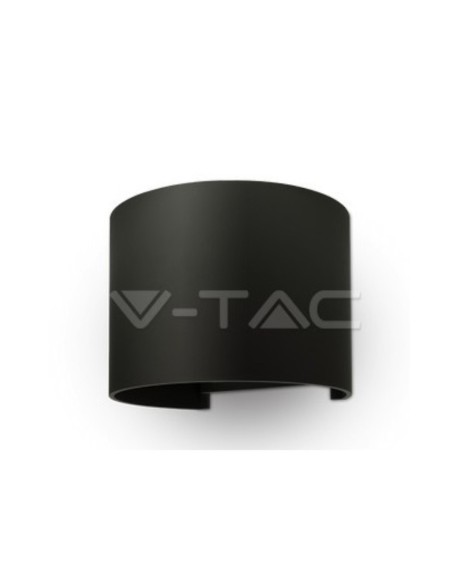 V-TAC VT-756 7090 Applique murale arrondie à double LED COB 6W noir satiné Couleur réglable Faisceau lumineux 4000K IP65
