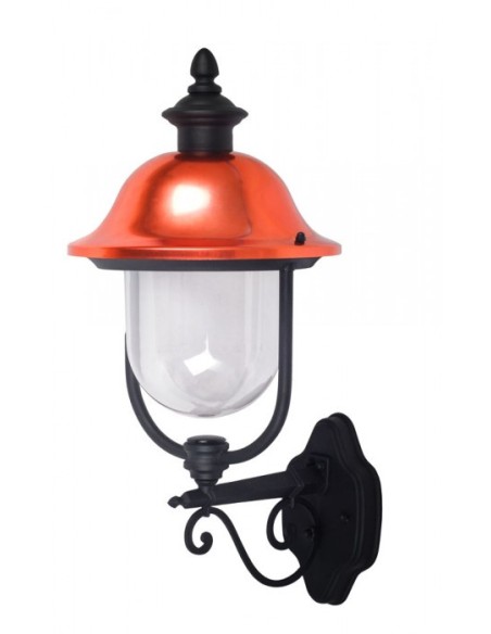 V-TAC VT-853 7532 Lámpara LED de pared con E27 (máx. 60W) Portalámparas negro orientado hacia arriba y tapa de cobre IP44