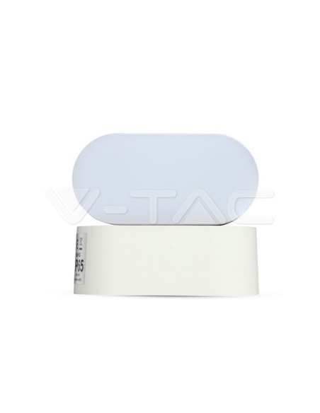 V-TAC VT-816 8287 LED Ovale Wandlamp 6W Wit met Draaibare Kop 4000K IP65