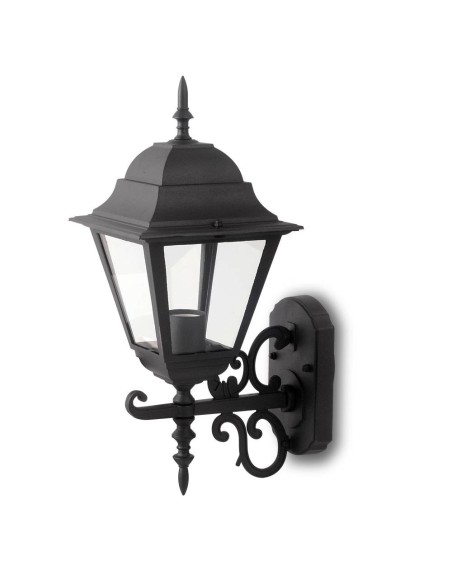 V-TAC VT-761 7521 Lanterne murale LED avec E27 (Max 60W) orientée vers le haut Couleur Noir Mat IP44