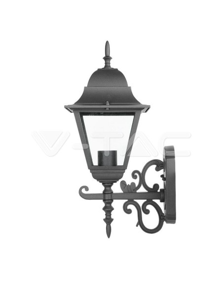 V-TAC VT-761 7521 Lámpara LED de pared con E27 (máx. 60W) orientada hacia arriba Color negro mate IP44