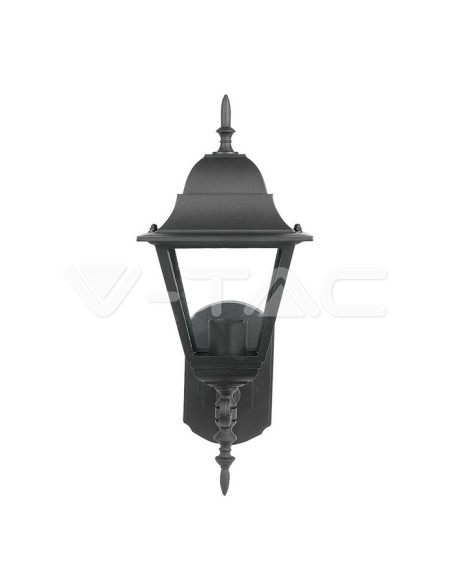 V-TAC VT-761 7521 Lampada LED da Muro a Lanterna con Portalampada E27 (Max 60W) Rivolta Verso l'Alto Colore Nero Opaco IP44