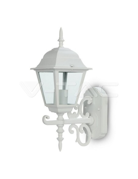 V-TAC VT-760 7520 Lámpara LED pequeña de pared con E27 (máx. 60W) orientada hacia arriba Blanco mate IP44