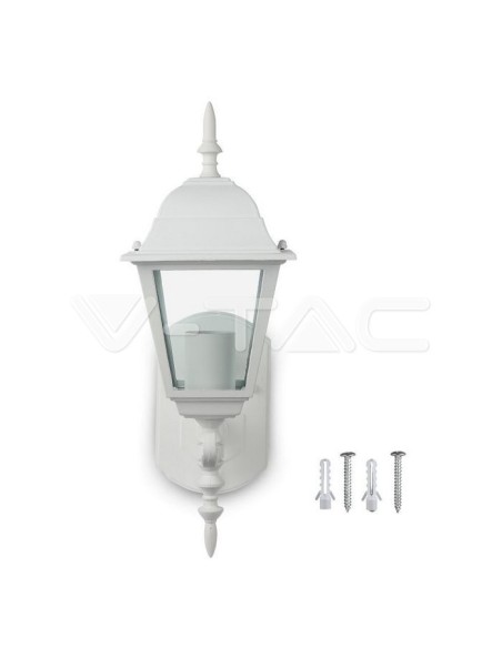 V-TAC VT-760 7520 Small LED Lantern Wall Lamp with E27 (Max 60W) Upward-facing Matt White IP44