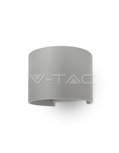 V-TAC VT-756 7092 Applique murale arrondie à double LED COB 6W couleur gris satiné faisceau lumineux réglable 4000K IP65