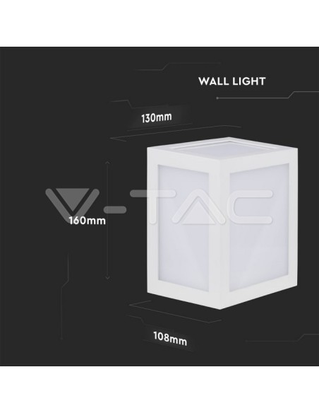 V-TAC VT-822 8334 LED Lantern Wall Light 12W 3000K White IP65