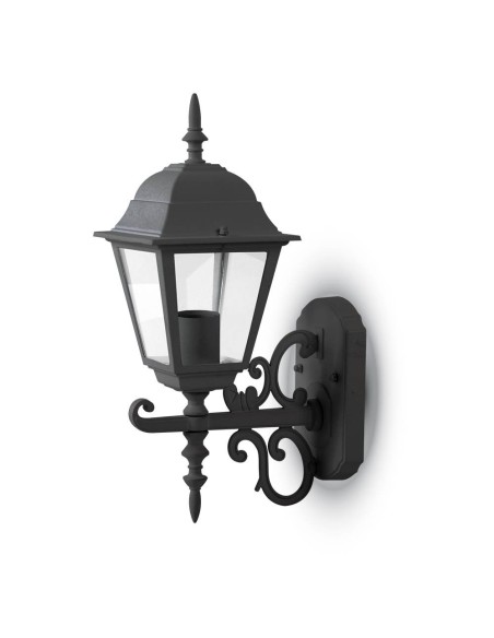 V-TAC VT-760 7519 Lámpara de pared pequeña de LED con E27 (máx. 60W) Color orientado hacia arriba Negro mate IP44