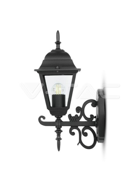 V-TAC VT-760 7519 Kleine LED Lantaarn Wandlamp met E27 (Max 60W) Naar boven gericht Kleur Mat Zwart IP44
