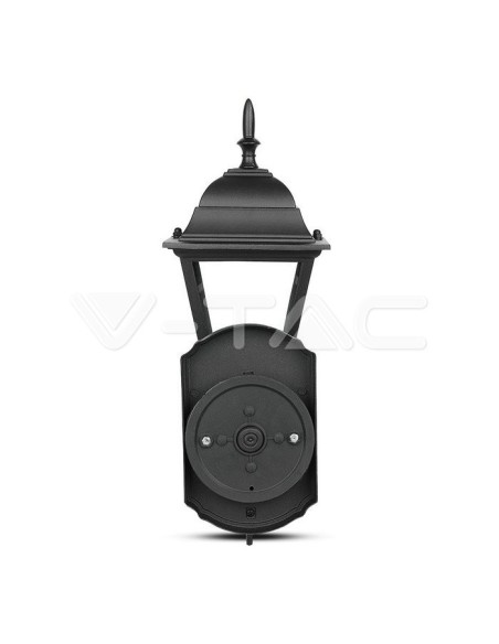 V-TAC VT-760 7519 Lámpara de pared pequeña de LED con E27 (máx. 60W) Color orientado hacia arriba Negro mate IP44