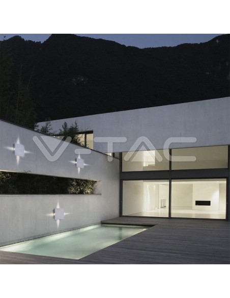 V-TAC VT-704 8209 LED Square Wall Lamp 4W 3000K White IP65