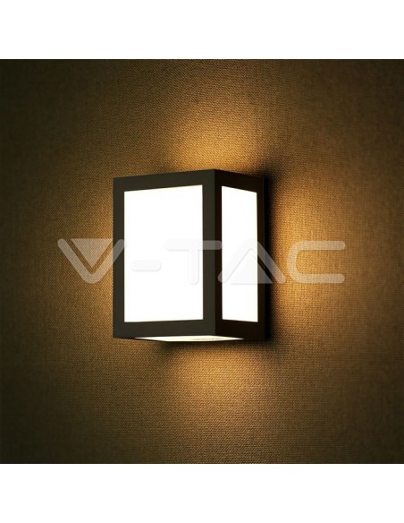 V-TAC VT-822 8340 12W LED Lantaarn Wandlamp Zwart Kleur 3000K IP65