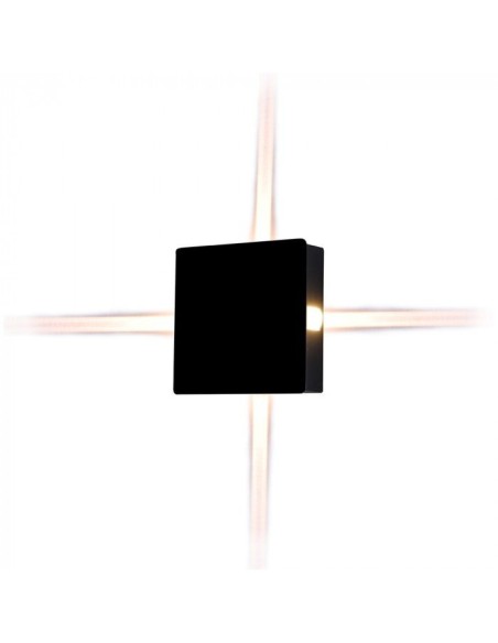 V-TAC VT-704 8211 Lampada LED da Muro Quadrato 4W Colore Nero 3000K IP65