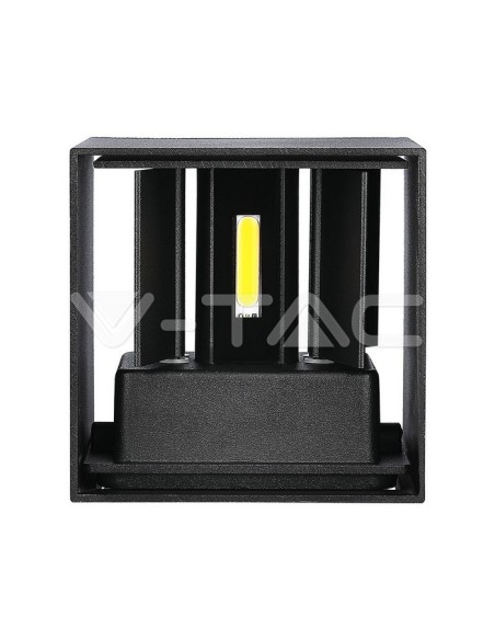 V-TAC VT-759-12 8529 Lampada LED da Muro Quadrata Doppio LED COB 12W Colore Nero Satinato Fascio Luminoso Regolabile 3000K IP65